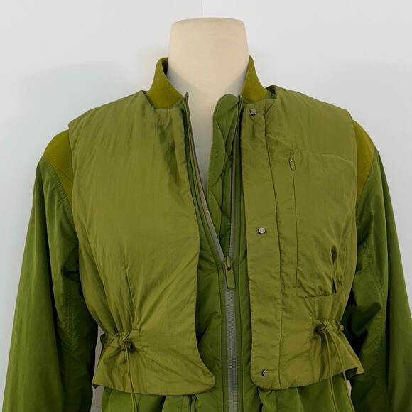 Lululemon 3 in 1 Insulated Bomber Jacket in Juniper Olive Green Size 4 - Picture 2 of 14
